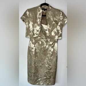 Women’s Gold Sheath dress and bolero jacket
